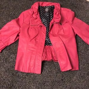 Pink jacket. Faux leather